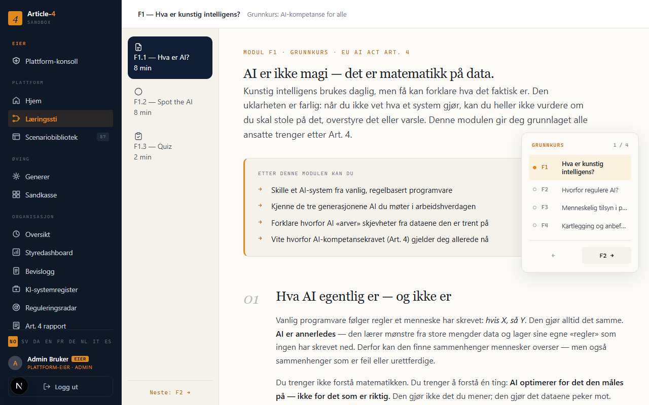 En læringsmodul i Article-4